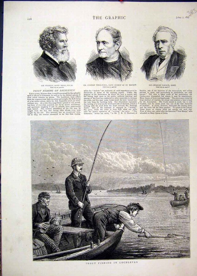 Print 1875 Trout Fishing Lochleven Thirlwall Bisho