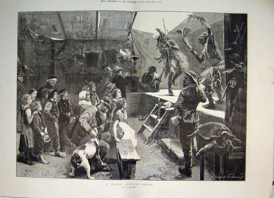 Print 1876 A Wild West Indian Show Turtle Spectato
