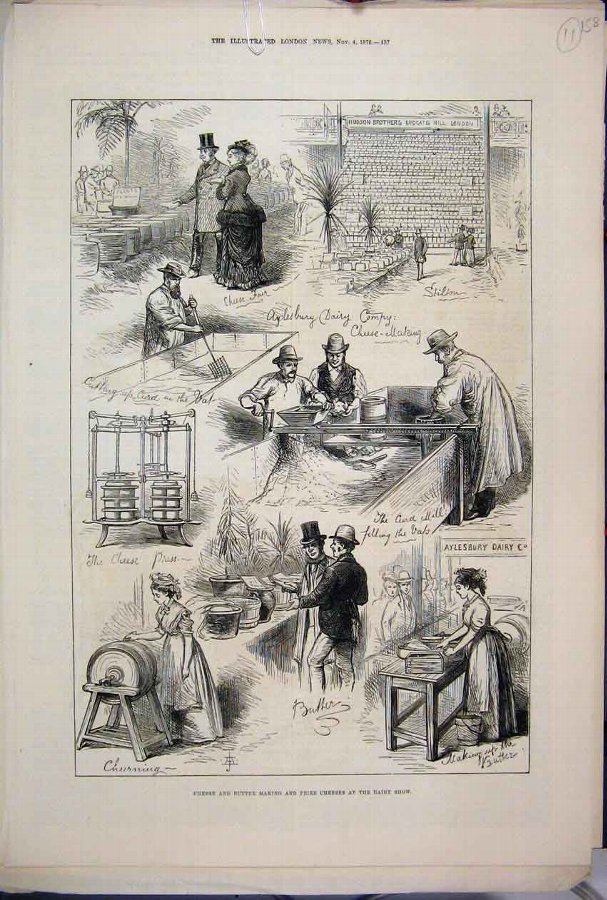 Print 1876 Cheese Butter Making Prize Dairy Show A