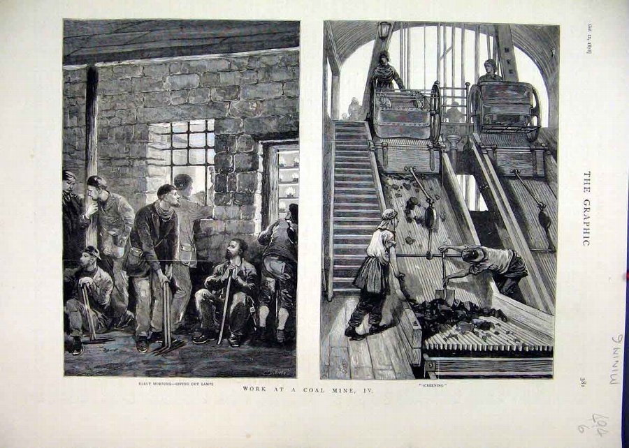 Print 1878 Work Coal Mine Lamps Screening Belt 94M
