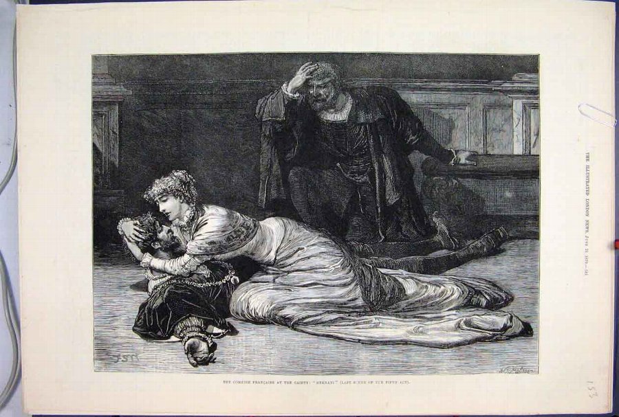 Print 1879 Comedie Francaise Gaiety Hernani Theatr