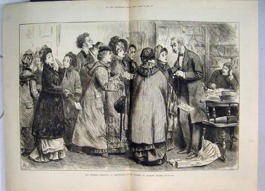 Print 1880 General Election Deputation Woman Right