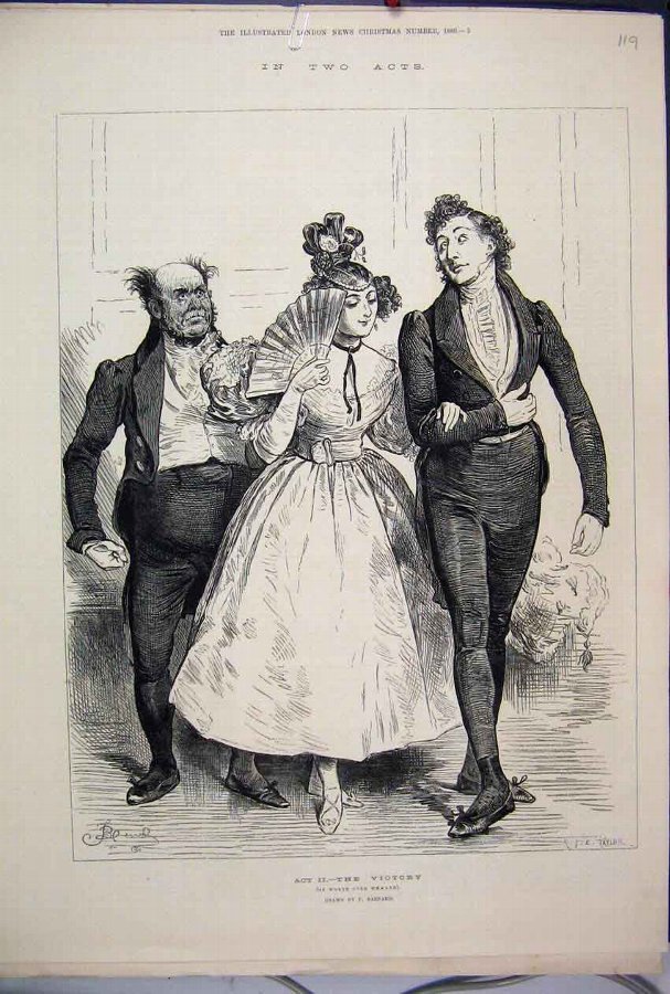 Print 1880 Domestic Drama Acts Victory Men Woman P