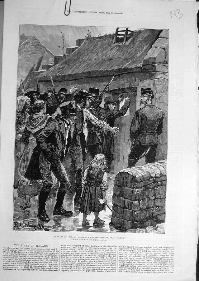Print 1880 Ireland Process Headford Galway Irish 9