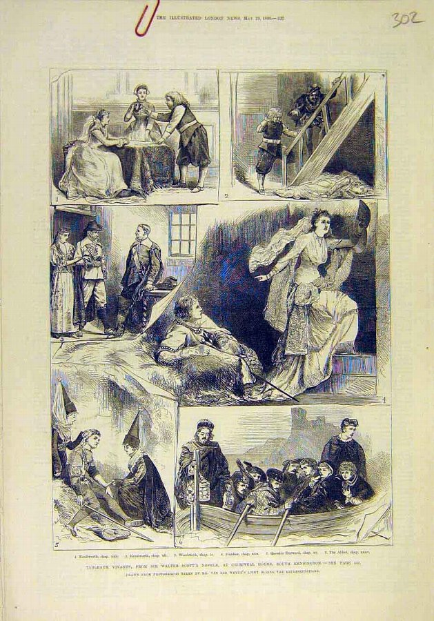 Print 1880 Tableaux Vivants Cromwell Scott Kensing