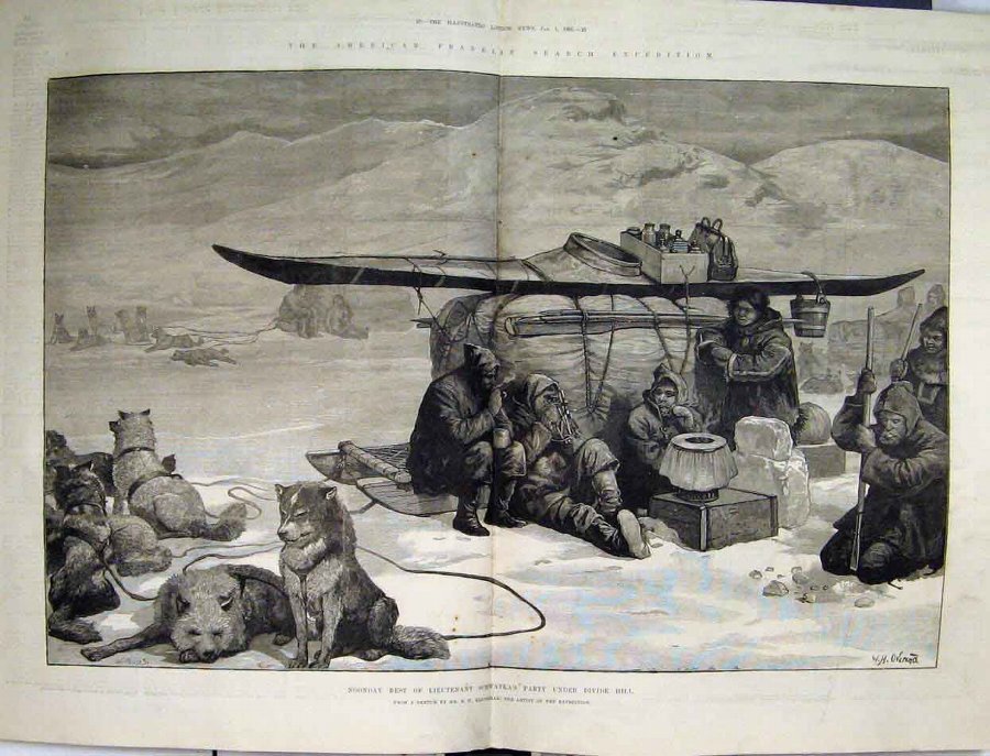 Print 1881 American Franklin Expedition Schwatka D