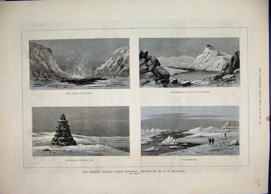 Print 1881 American Franklin Rapids Back River Cap