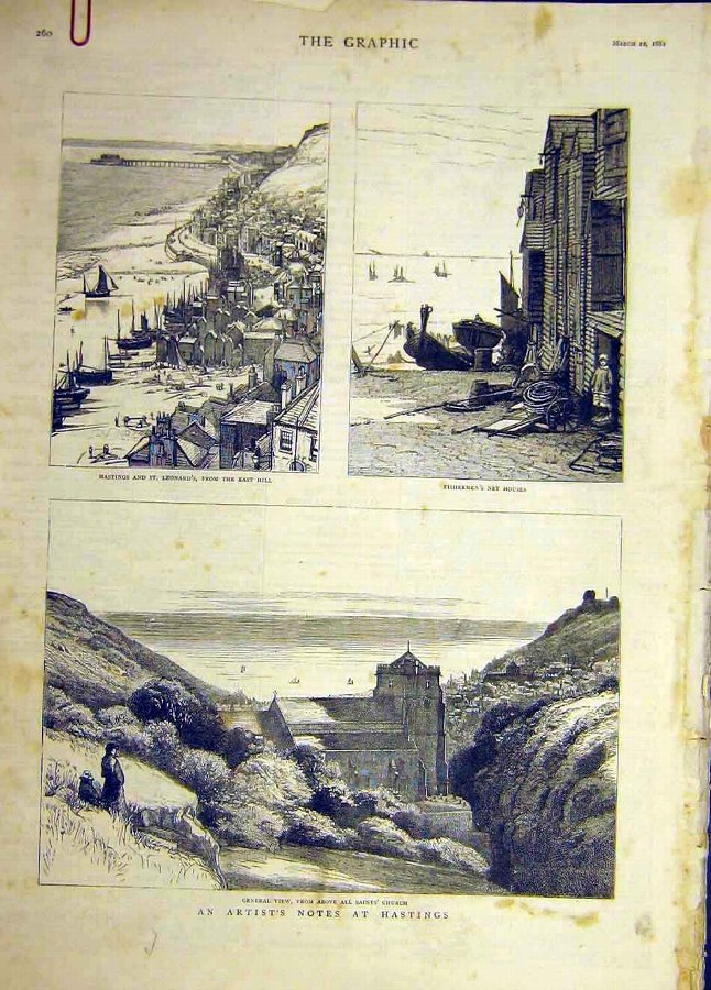 Print 1881 Hastings St Leonard'S Fishermen All Sai