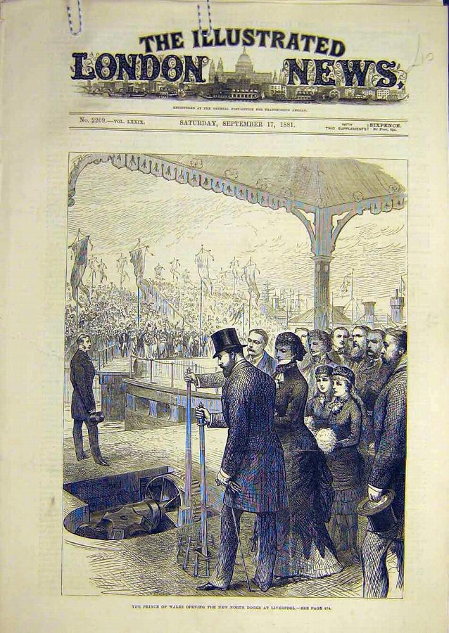 Print 1881 Liverpool North-Docks Alexandra Princes