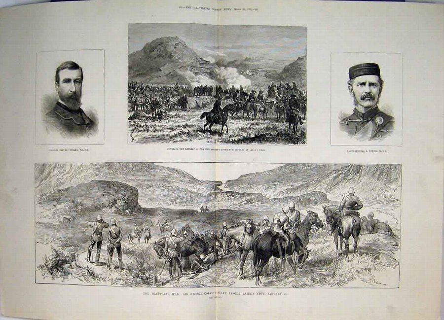 Print 1881 Transvaal War George Colley Laing'S Nec