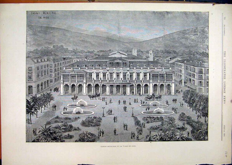 Print 1882 Casino Municipal De Ville De Nice Build