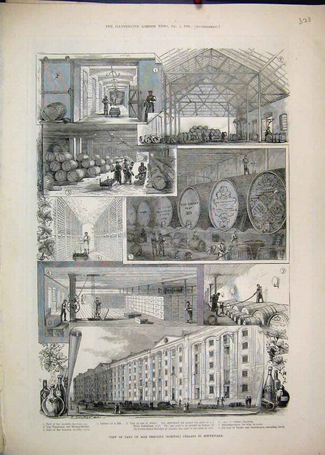 Print 1882 Max Greger Cellars Southwark Casks Vats