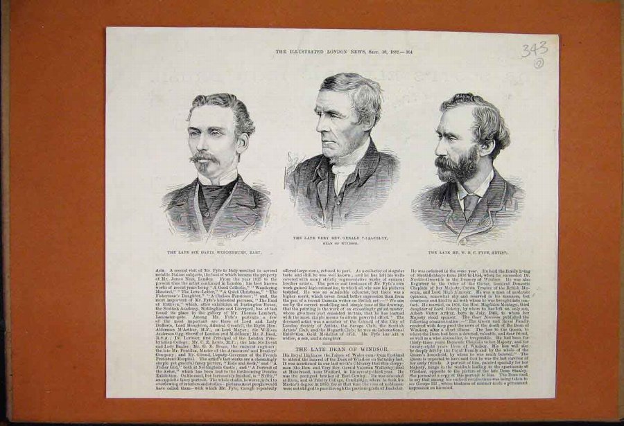 Print 1882 Portrait Gerald Willesley Fyfe Artist W