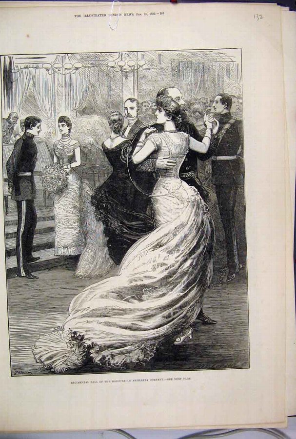 Print 1882 Regimental Ball Honourable Artillery Co
