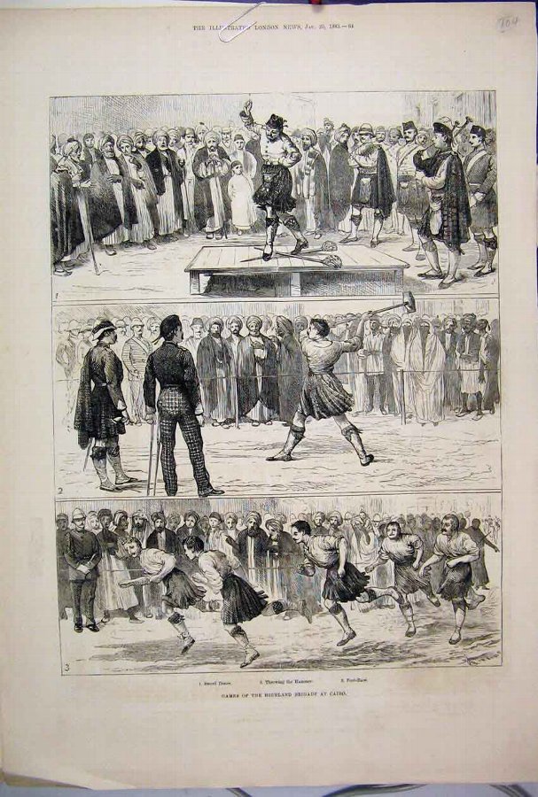 Print 1883 Highland Games Brigade Cairo Hammer Foo