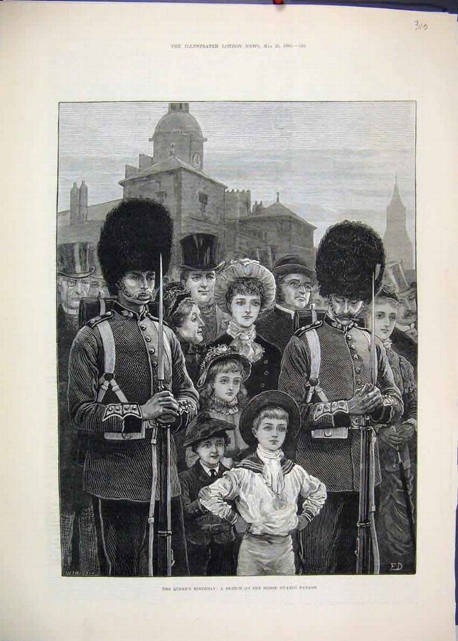 Print 1883 Queens Birthday Horse Guard Parade Sold