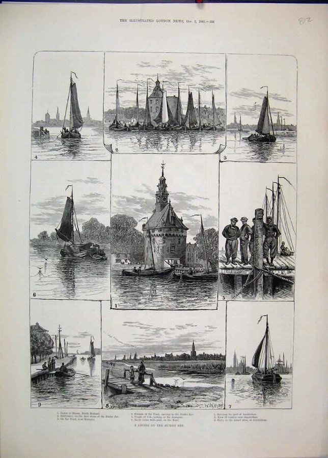 Print 1885 Cruise Zuider Zee Amsterdam Zuider Zee 