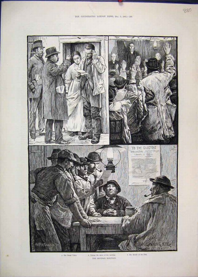 Print 1885 General Election Rural Voter Meeting Re