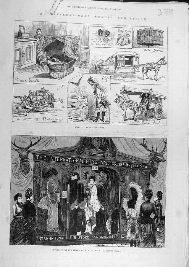 Print 1884 Chinese Court Fur Store Jay Health Exhi