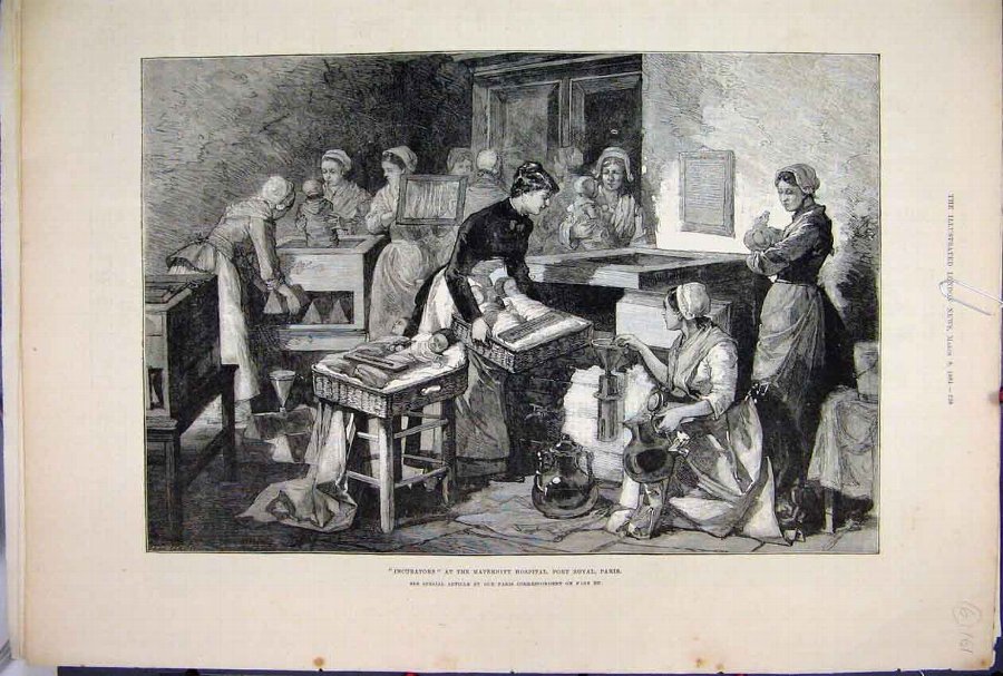 Print 1884 Incubators Maternity Hospital Port Roya