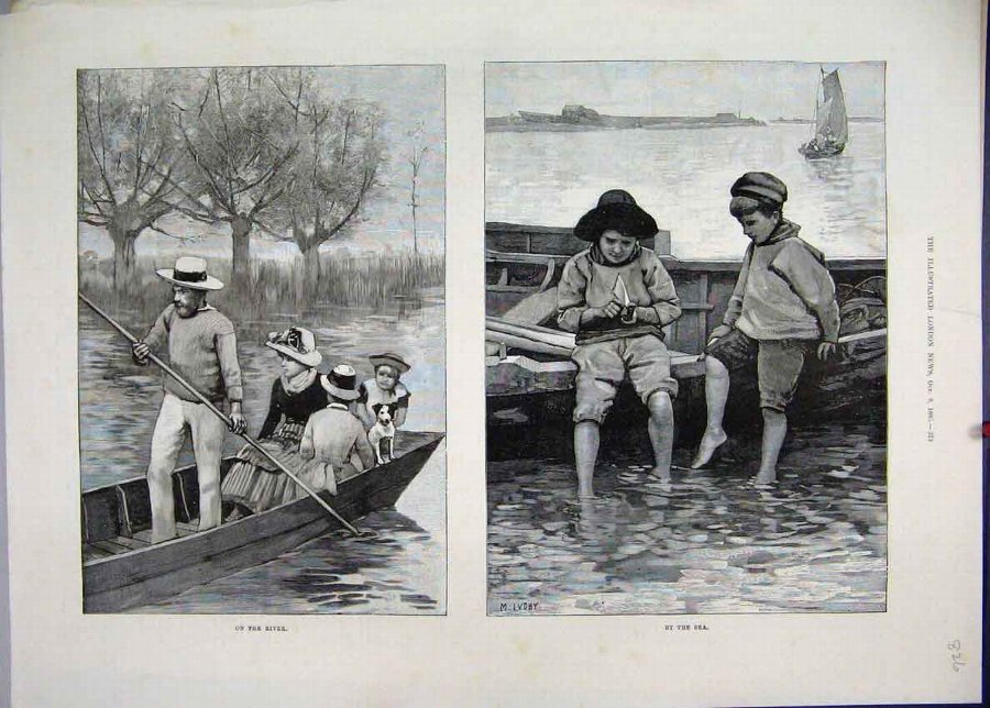 Print 1886 Family Driver Children Sea Beautiful 26