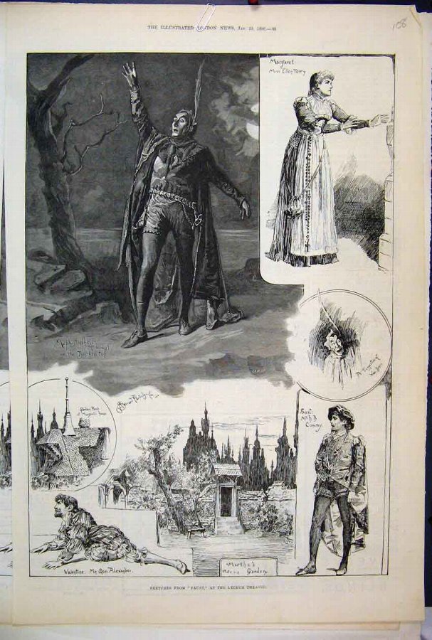 Print 1886 Faust Lyceum Theatre Conway Ellen Terry