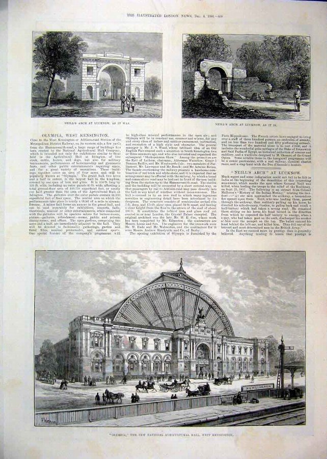 Print 1886 Olympia National Agricultural Hall Neil