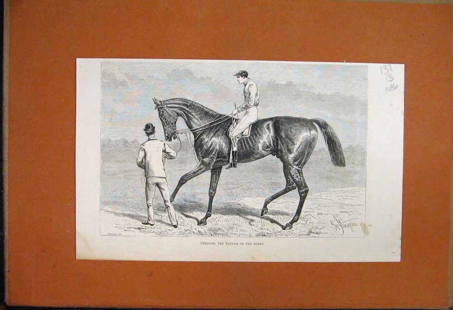 Print 1886 Ormonde Winner Derby Racehorse Jockey 3