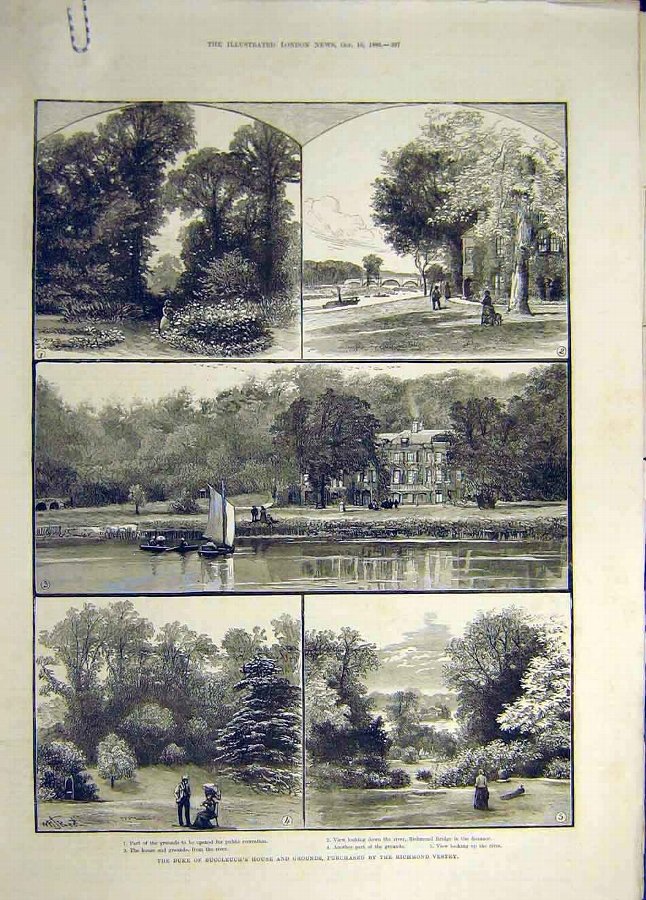 Print 1886 Richmond Vestry Duke Buccleuch House Gr