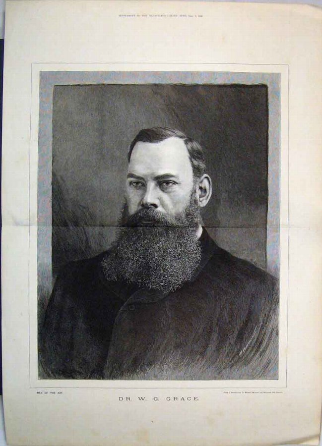 Print 1888 Portrait Dr Grace Bearded Face Fine Art