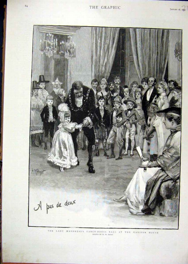 Print 1892 Lady Mayoress Fancy Dress Ball Mansion 