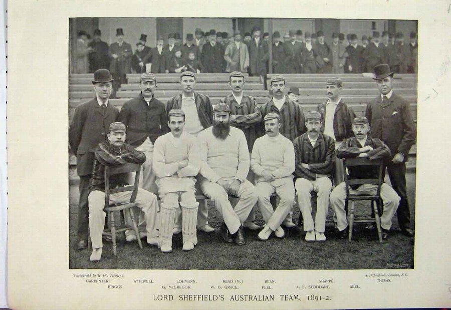 Print 1895 Sheffield Australian Cricket George Bea