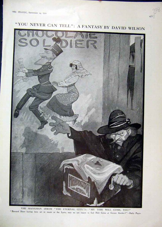 Print 1910 Covent Garden Theatre Manxman Eternal C