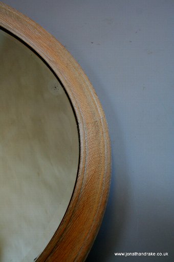 Antique arts and crafts limed oak mirror