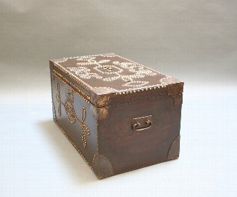 Antique C19th studded trunk