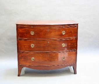 Antique George 111 bow chest of drawers
