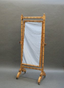 Regency faux bamboo cheval mirror