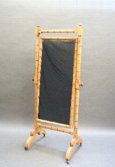 Antique Regency faux bamboo cheval mirror