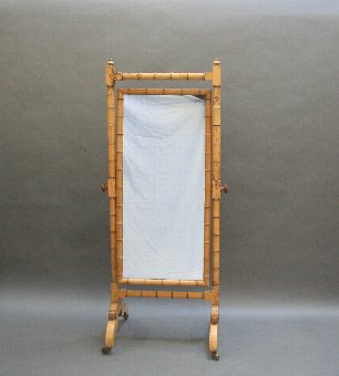 Antique Regency faux bamboo cheval mirror