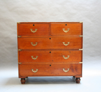 Antique GEORGE 111 CAMPAIGN CHEST OF DRAWERS