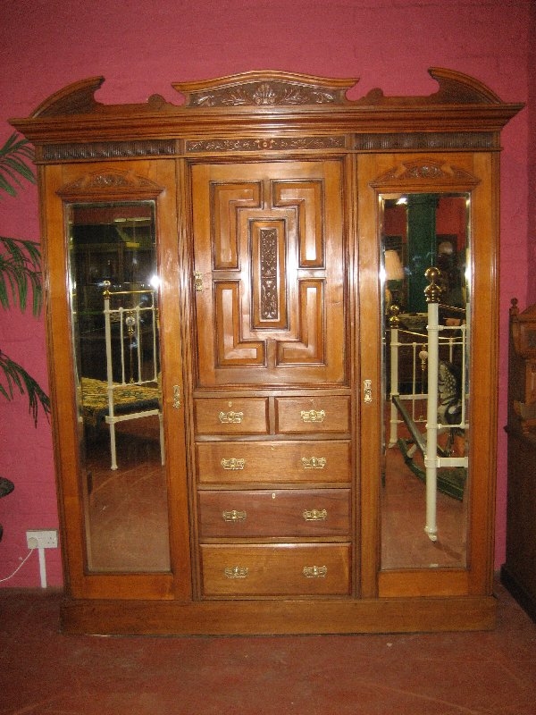 Edwardian Mahogany Combination Wardrobe
