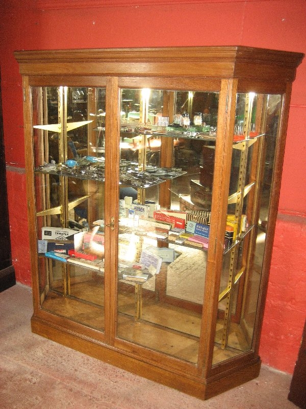 Mahogany Mirror Backed Shop Display Cabinet