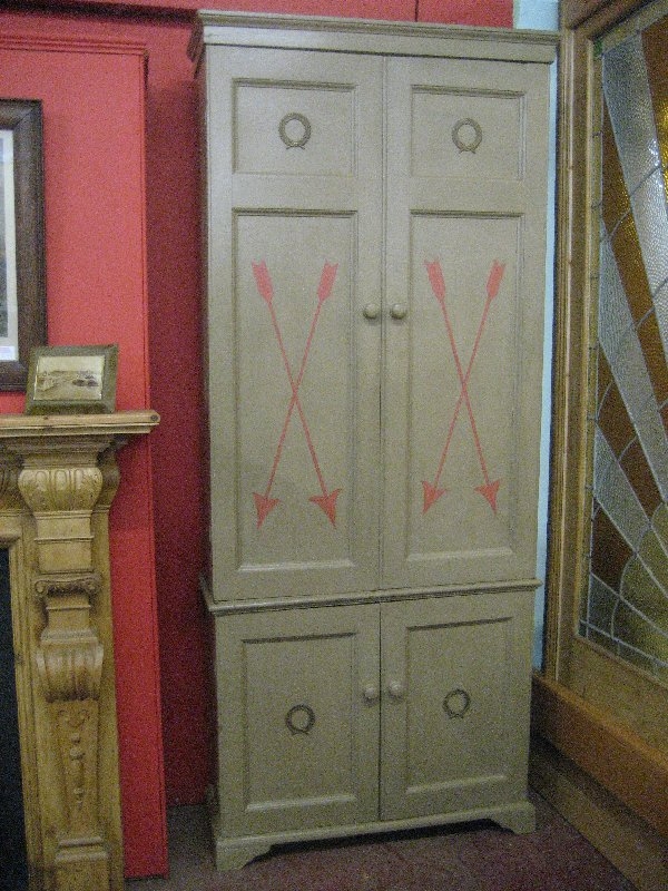 Painted Pine Four Door Cupboard