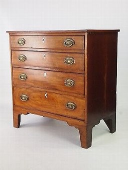Antique Small Antique Georgian Mahogany Chest of Drawers -Regency Victorian Tall Low Boy