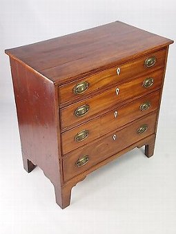 Antique Small Antique Georgian Mahogany Chest of Drawers -Regency Victorian Tall Low Boy