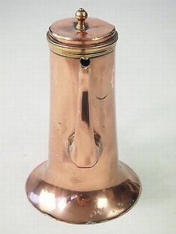 Antique Antique Georgian Copper Coffee Pot - Tea Chocolate Pot Victorian Kitchenalia