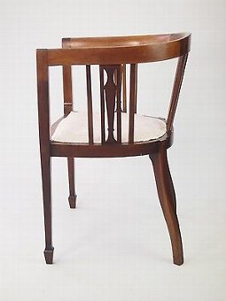 Antique Antique Edwardian Tub Chair -Mahogany Dining Bedroom Desk Dressing Table Chair