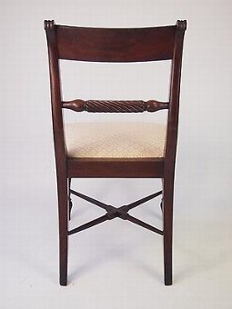 Antique 6 Antique Regency Mahogany Dining Chairs -Harlequin Six Hall Desk Kitchen Chairs