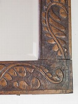 Antique Large Oak Mirror made from Antique C18th Oak Panels - Hall Wall Overmantle