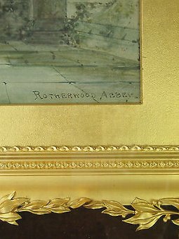 Antique Signed Victorian Watercolour Ornate Boxed Gilt Frame - Antique Painting Picture